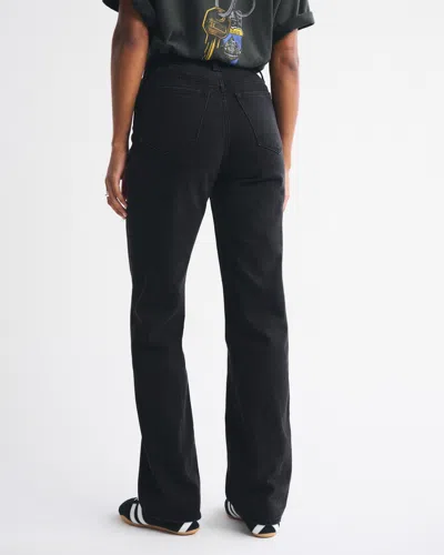 Abercrombie & Fitch Curve Love High Rise 90s Relaxed Crossover Waistband Jean In Black