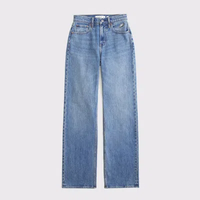 Abercrombie & Fitch High Rise 90s Relaxed Philadelphia Eagles Embroidered Jean In Blue