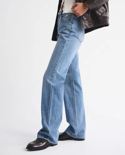 Abercrombie & Fitch High Rise 90s Relaxed Philadelphia Eagles Embroidered Jean In Blue