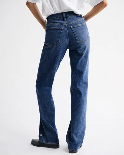 Abercrombie & Fitch High Rise 90s Relaxed Pearl Embellished Jean In Blue