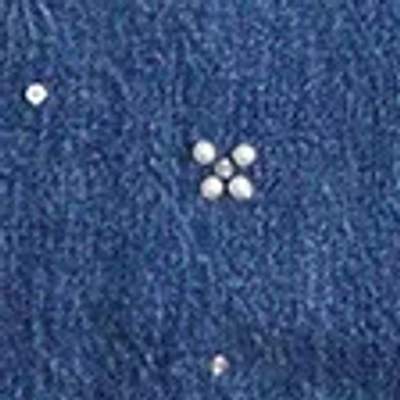 Abercrombie & Fitch High Rise 90s Relaxed Pearl Embellished Jean In Blue