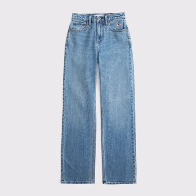 Abercrombie & Fitch Curve Love High Rise 90s Relaxed Kansas City Chiefs Embroidered Jean