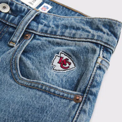 Abercrombie & Fitch Curve Love High Rise 90s Relaxed Kansas City Chiefs Embroidered Jean