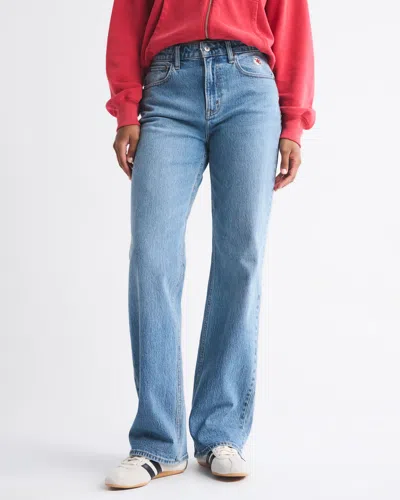 Abercrombie & Fitch Curve Love High Rise 90s Relaxed Kansas City Chiefs Embroidered Jean