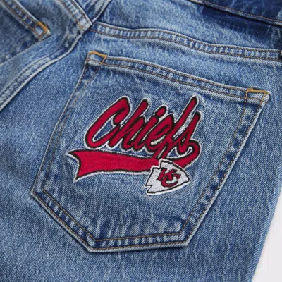 Abercrombie & Fitch High Rise 90s Relaxed Kansas City Chiefs Embroidered Jean In Blue