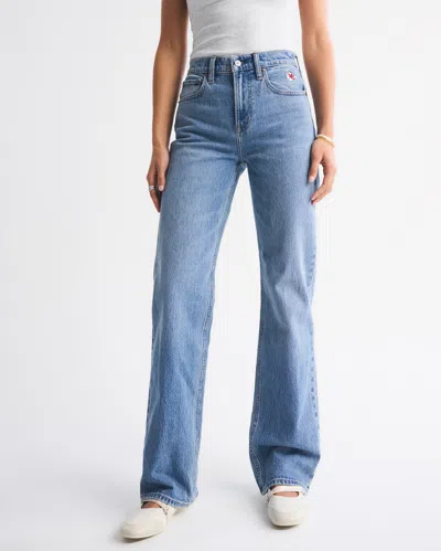 Abercrombie & Fitch High Rise 90s Relaxed Kansas City Chiefs Embroidered Jean In Blue