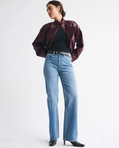 Abercrombie & Fitch High Rise 90s Relaxed San Francisco 49ers Embroidered Jean In Blue