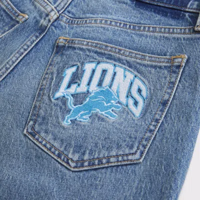 Abercrombie & Fitch High Rise 90s Relaxed Detroit Lions Embroidered Jean In Blue