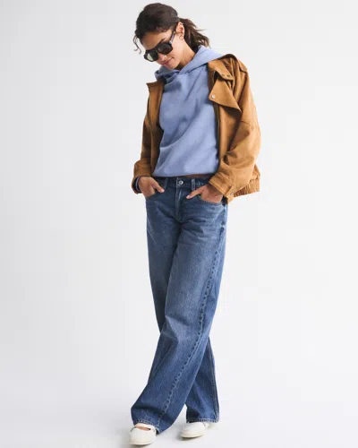 Abercrombie & Fitch Low Rise Ultra Loose Bow Embroidered Jean In Blue