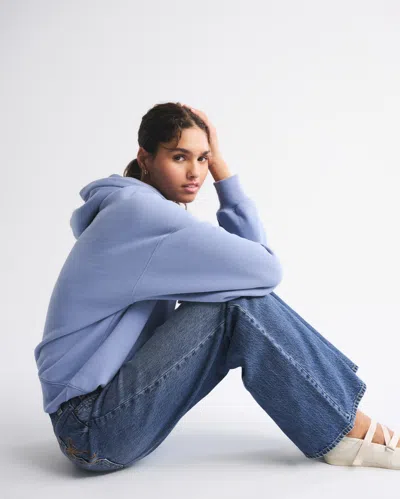 Abercrombie & Fitch Low Rise Ultra Loose Bow Embroidered Jean In Blue