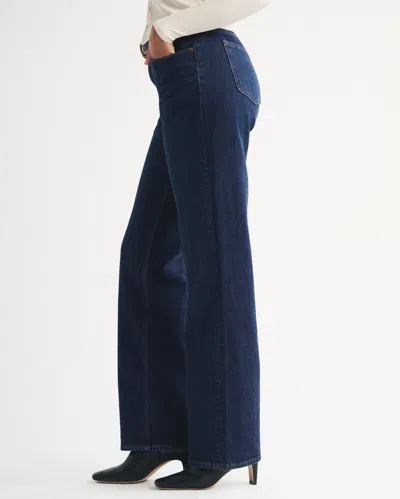 Abercrombie & Fitch Curve Love High Rise 90s Relaxed Martini Embroidered Jean In Blue