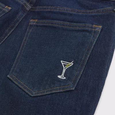 Abercrombie & Fitch High Rise 90s Relaxed Martini Embroidered Jean In Blue