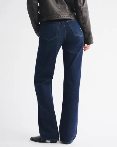 Abercrombie & Fitch High Rise 90s Relaxed Martini Embroidered Jean In Blue