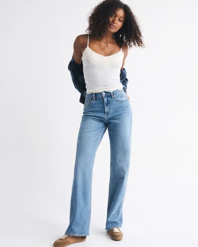 Abercrombie & Fitch Curve Love High Rise 90s Relaxed Dallas Cowboys Embroidered Jean