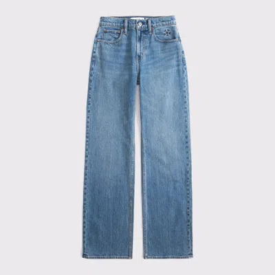 Abercrombie & Fitch High Rise 90s Relaxed Dallas Cowboys Embroidered Jean