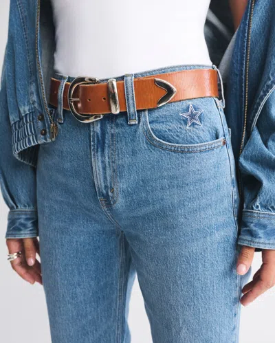 Abercrombie & Fitch High Rise 90s Relaxed Dallas Cowboys Embroidered Jean