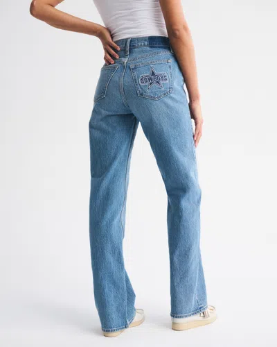 Abercrombie & Fitch High Rise 90s Relaxed Dallas Cowboys Embroidered Jean