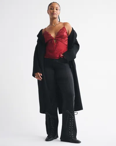 Abercrombie & Fitch Curve Love High Rise Bootcut Lace Jean In Black