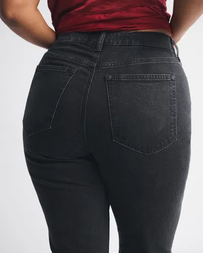 Abercrombie & Fitch Curve Love High Rise Bootcut Lace Jean In Black