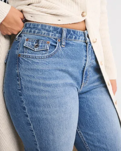 Abercrombie & Fitch Curve Love High Rise Bootcut Jean In Blue