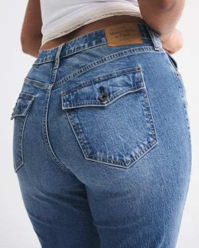 Abercrombie & Fitch Curve Love High Rise Bootcut Jean In Blue