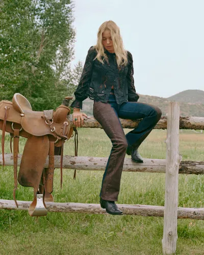 Abercrombie & Fitch High Rise Bootcut Jean In Green