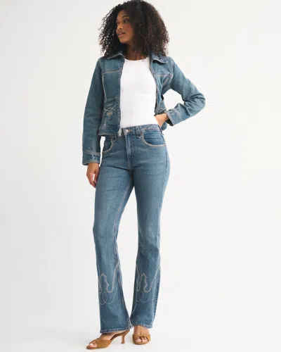 Abercrombie & Fitch Curve Love High Rise Bootcut Jean In Blue