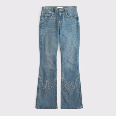 Abercrombie & Fitch Curve Love High Rise Bootcut Jean In Blue