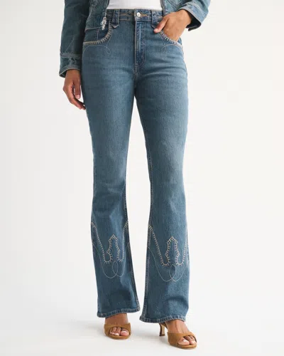 Abercrombie & Fitch Curve Love High Rise Bootcut Jean In Blue