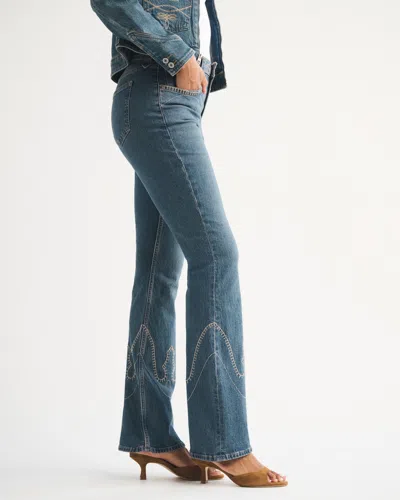 Abercrombie & Fitch Curve Love High Rise Bootcut Jean In Blue