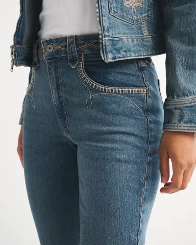 Abercrombie & Fitch Curve Love High Rise Bootcut Jean In Blue