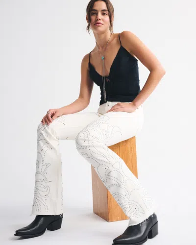 Abercrombie & Fitch High Rise Bootcut Jean In White