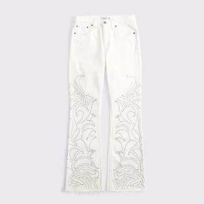 Abercrombie & Fitch High Rise Bootcut Jean In White
