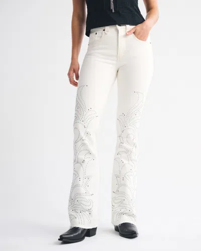 Abercrombie & Fitch High Rise Bootcut Jean In White