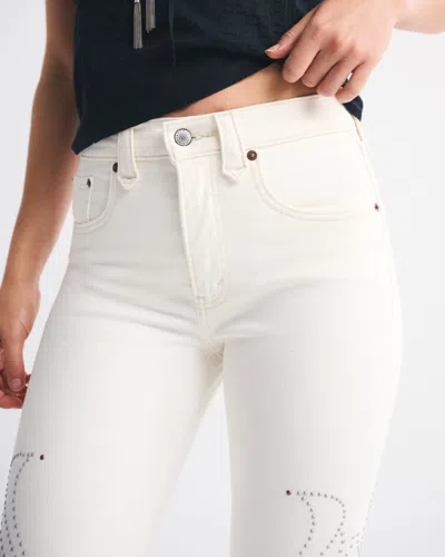 Abercrombie & Fitch High Rise Bootcut Jean In White