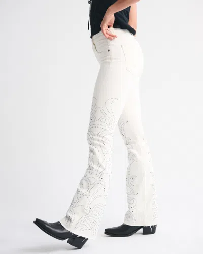 Abercrombie & Fitch High Rise Bootcut Jean In White