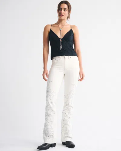 Abercrombie & Fitch High Rise Bootcut Jean In White