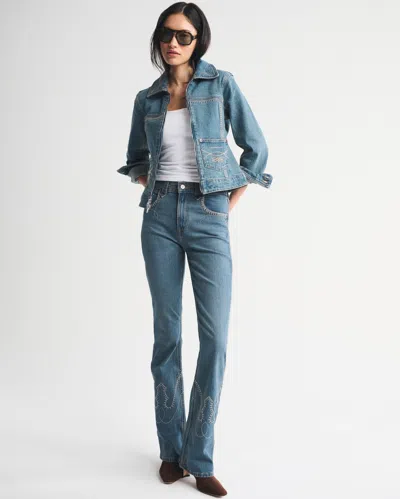 Abercrombie & Fitch High Rise Bootcut Jean In Blue