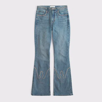 Abercrombie & Fitch High Rise Bootcut Jean In Blue