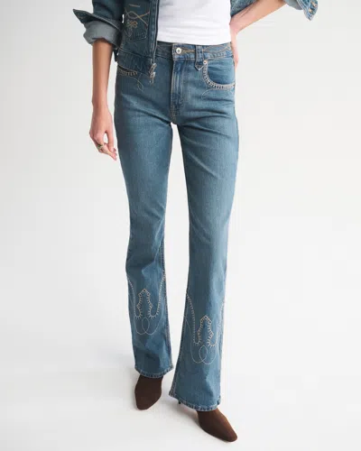 Abercrombie & Fitch High Rise Bootcut Jean In Blue