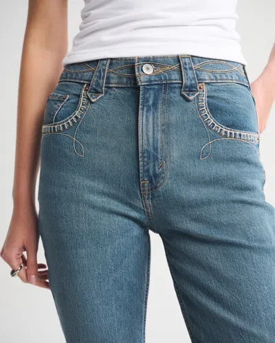Abercrombie & Fitch High Rise Bootcut Jean In Blue