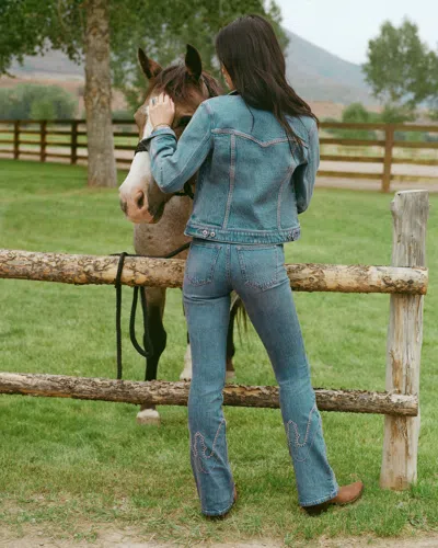 Abercrombie & Fitch High Rise Bootcut Jean In Blue