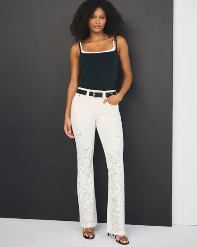 Abercrombie & Fitch Curve Love High Rise Bootcut Jean In White