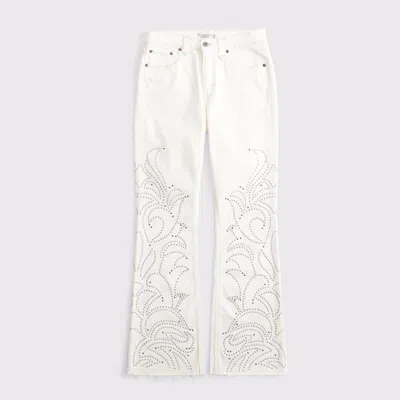 Abercrombie & Fitch Curve Love High Rise Bootcut Jean In White