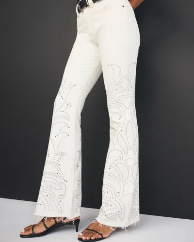 Abercrombie & Fitch Curve Love High Rise Bootcut Jean In White