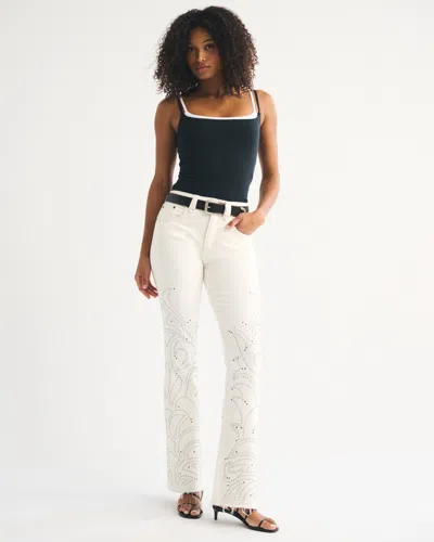 Abercrombie & Fitch Curve Love High Rise Bootcut Jean In White