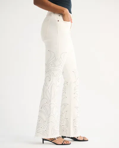 Abercrombie & Fitch Curve Love High Rise Bootcut Jean In White