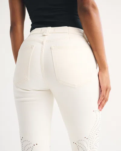 Abercrombie & Fitch Curve Love High Rise Bootcut Jean In White