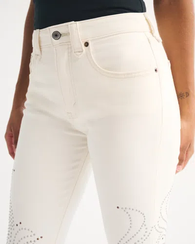 Abercrombie & Fitch Curve Love High Rise Bootcut Jean In White