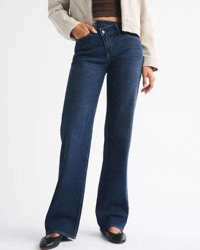 Abercrombie & Fitch High Rise 90s Relaxed Crossover Waistband Jean In Blue